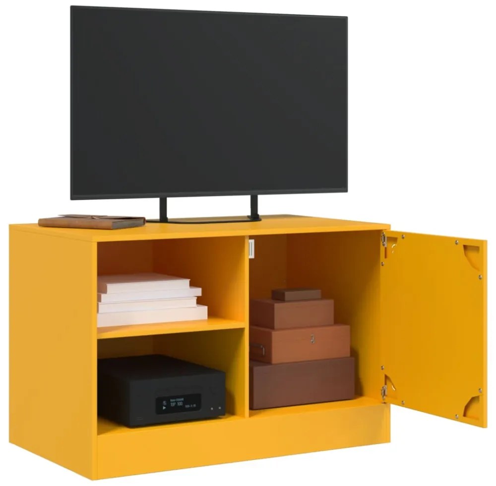 2 db mustársárga acél TV-szekrény 67 x 39 x 44 cm