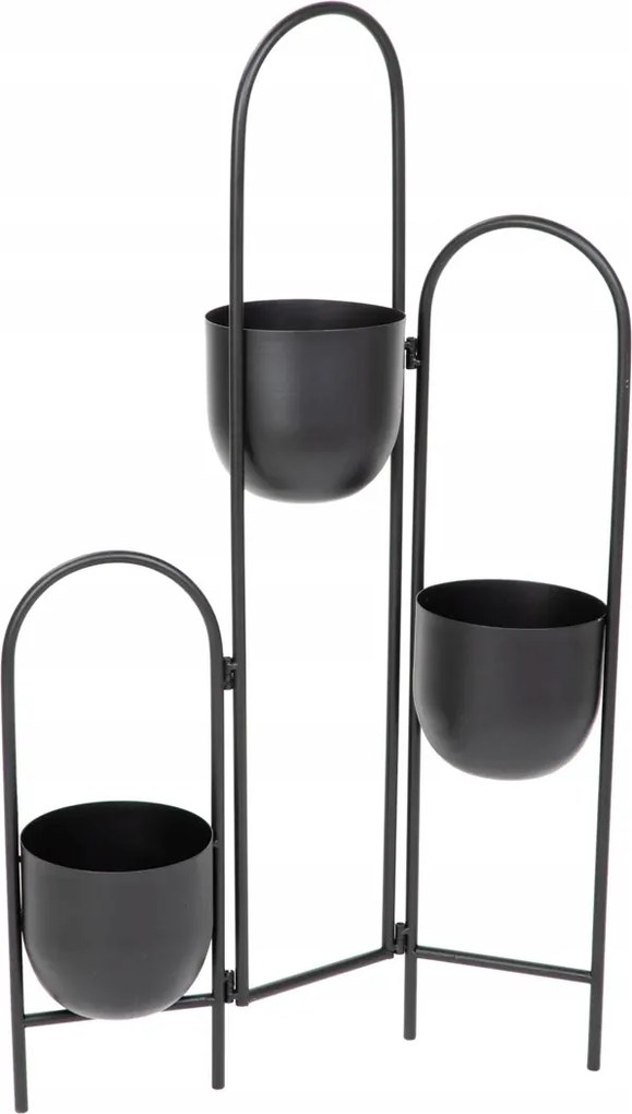 Floero virágágyás fém fekete 49x14x80 cm Homla