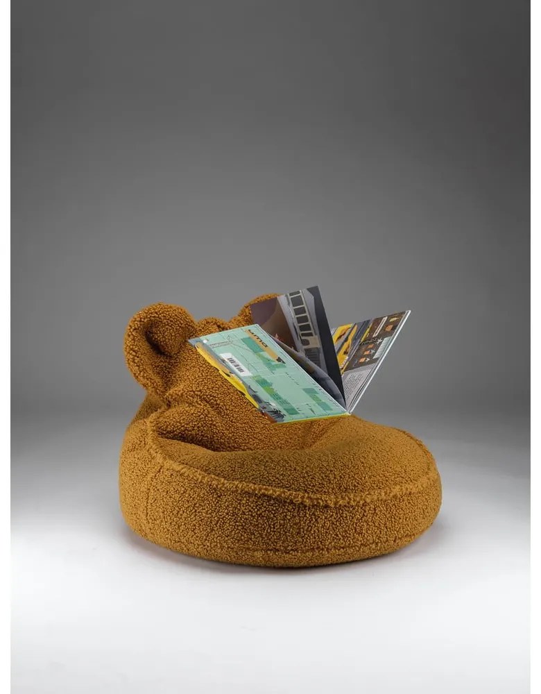 Barna buklé gyerek babzsákfotel Bear – Wigiwama