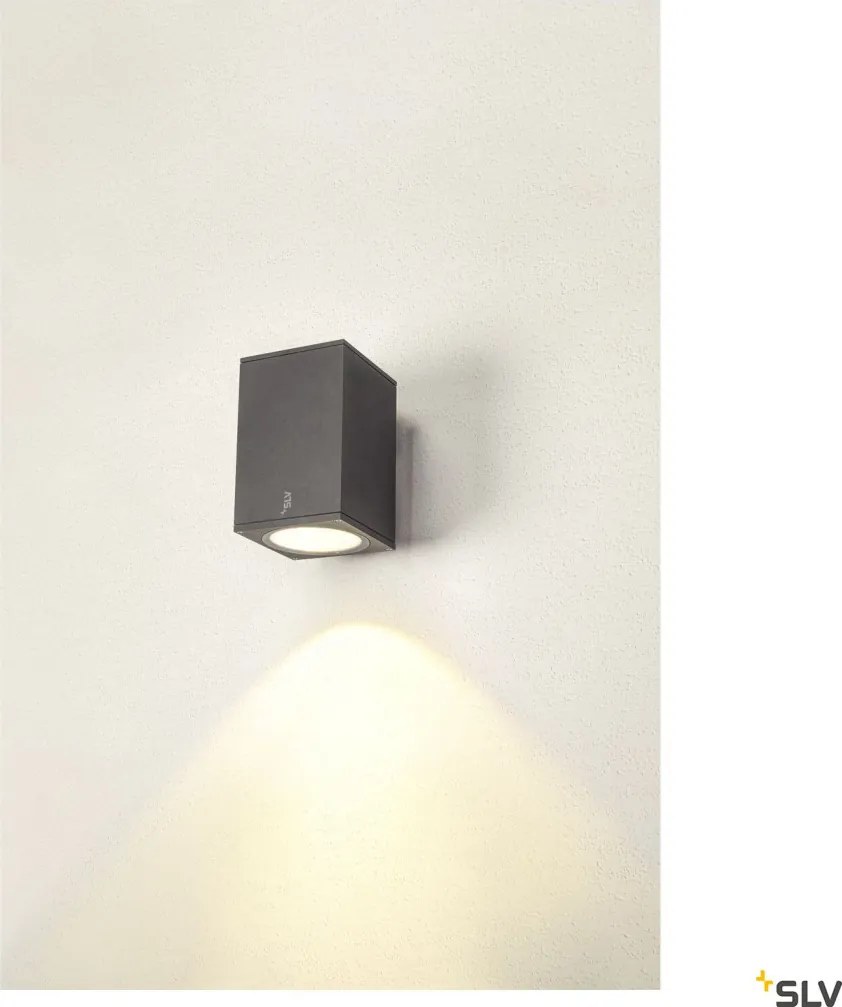 SLV 1003437 ENOLA SQUARE Modern Kültéri Fali Lámpa Antracit, Átlátszó LED IP65