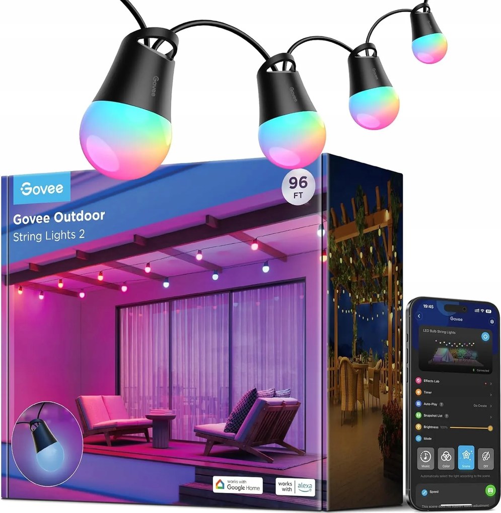 Led Fényfüzér Govee H7038 Világítás Intelligens Izzók Rgbic 3M Smart