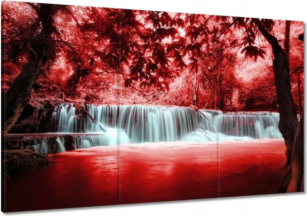 Vászonkép 120x80 Vörös vízesés Kaszkád
