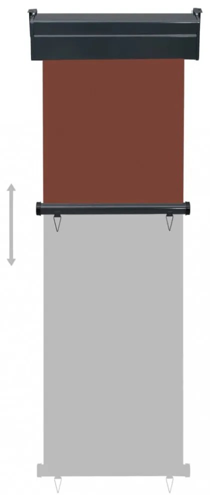 barna oldalsó terasznapellenző 65 x 250 cm