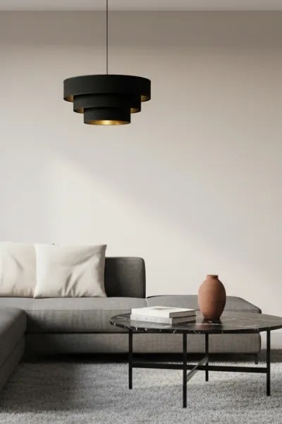 BRILAGI - LUNETA kábeles függőlámpa 1xE27/60W/230V, átmérő 40 cm, fekete/arany