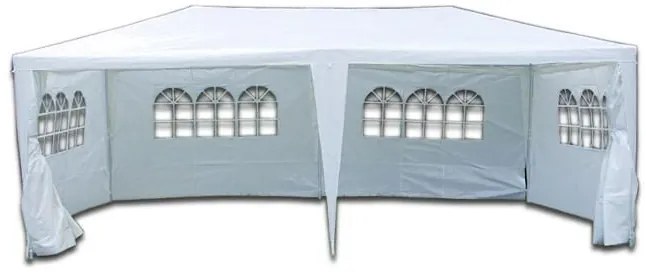 Kerti party sátor 3×6 m fehér ablak/cipzár és PE sátor