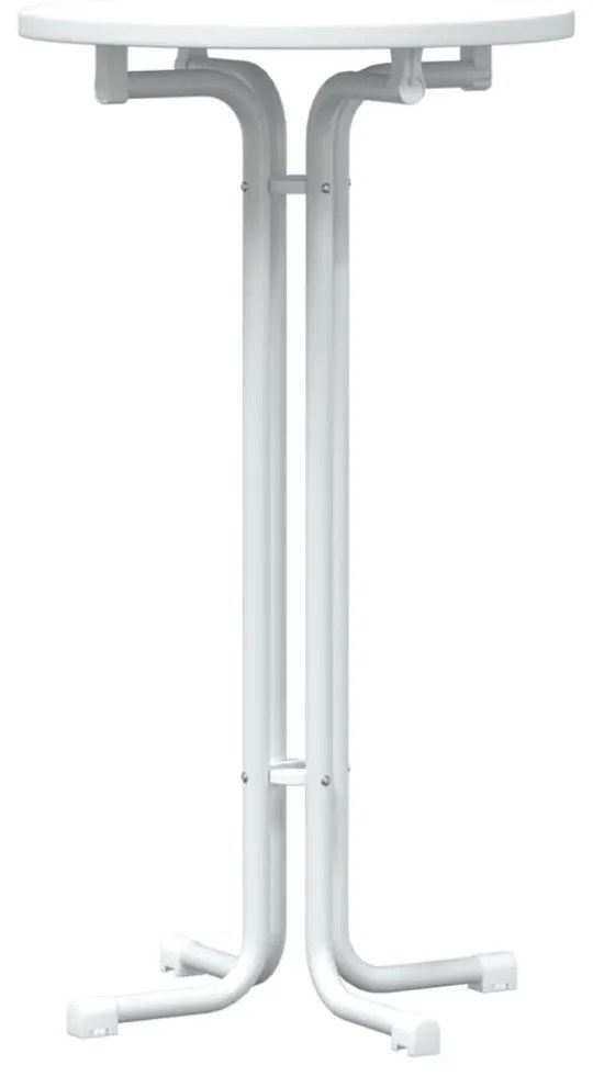 fehér étkezőasztal szerelt fa és acél Ø60x110 cm
