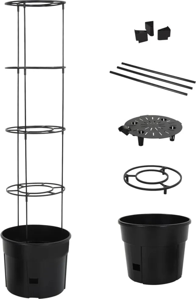 vidaXL antracitszürke polipropilén paradicsomtermesztő Ø39 x 150 cm