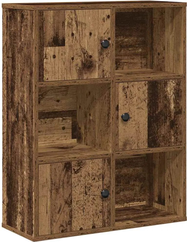 vidaXL antik fa színű szerelt fa könyvespolc 60x24x76,5 cm