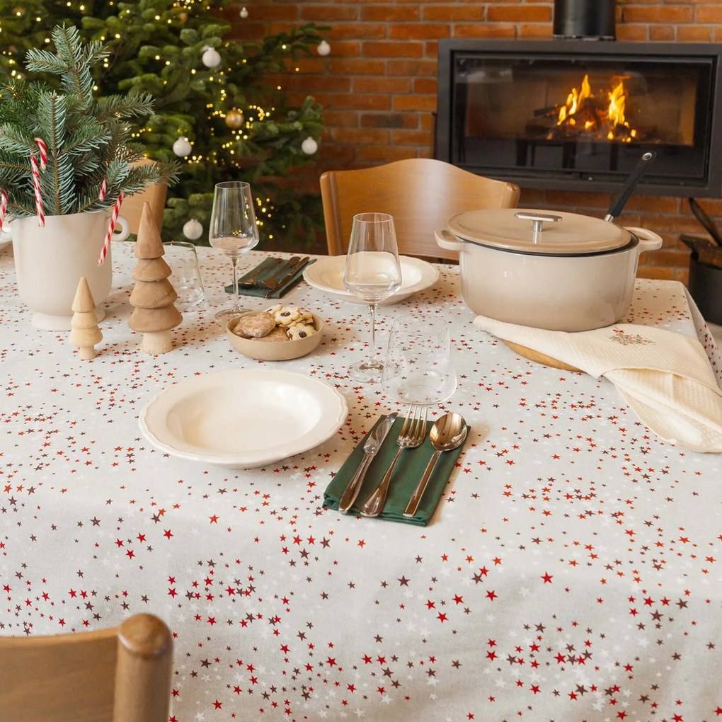 Goldea szögletes terítő valencia - csillagok natúr alapon 120 x 180 cm