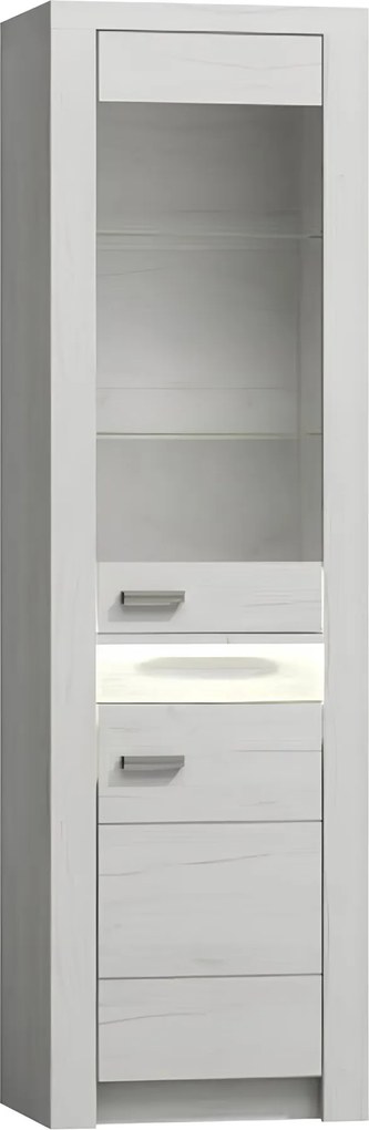 Vitrines szekrény, kőris fehér, INFINITY I-04
