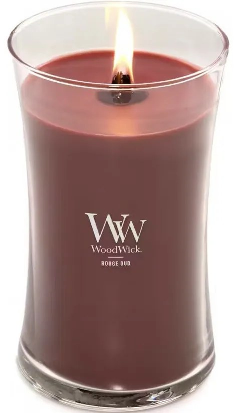 WoodWick Illatosító gyertya nagy vázában RougeOud, 609 g