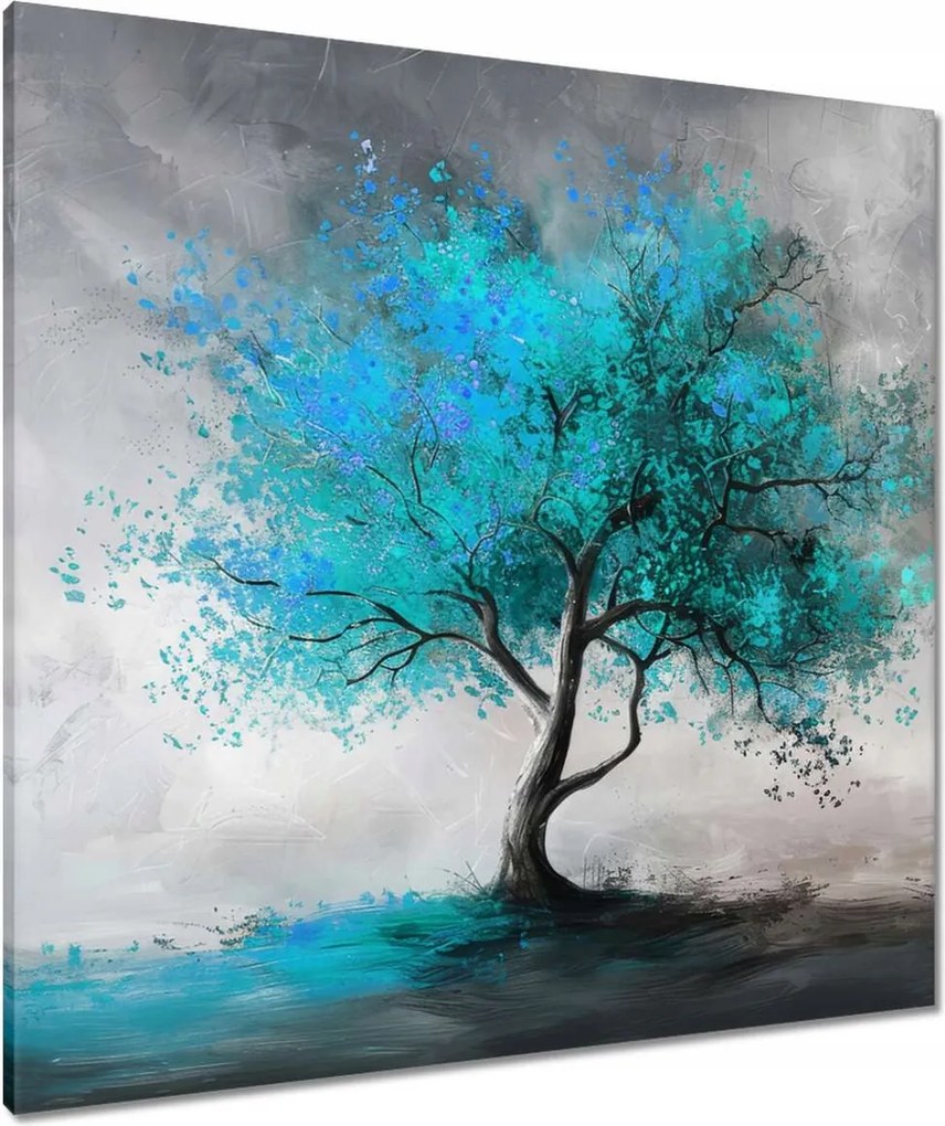 Vászonkép 80x80 Kék fa Modern Art