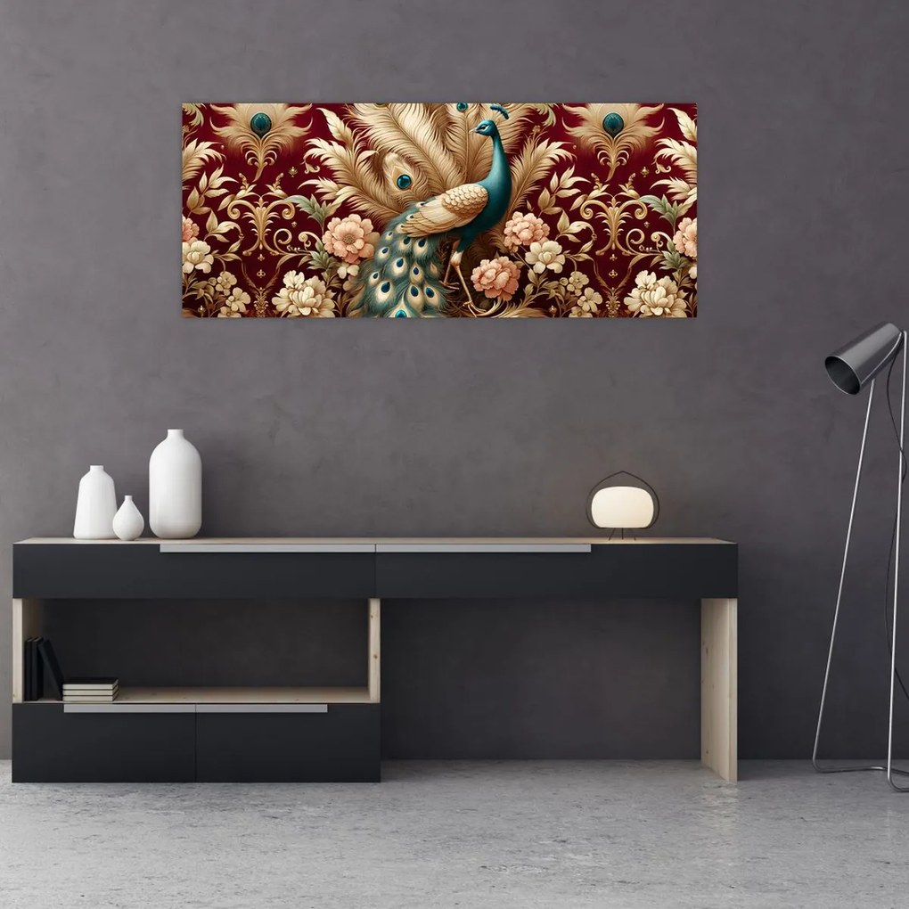Kép – Elegáns páva (120x50 cm)
