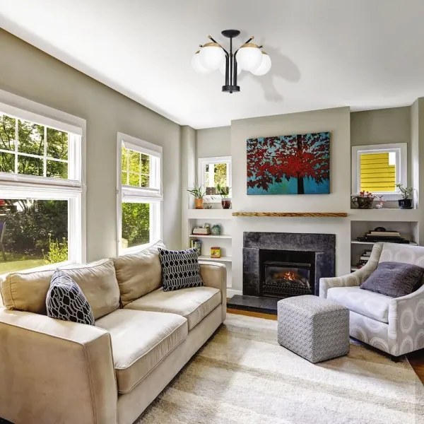 Csillár rúdon CARINA 5xE14/40W/230V fekete