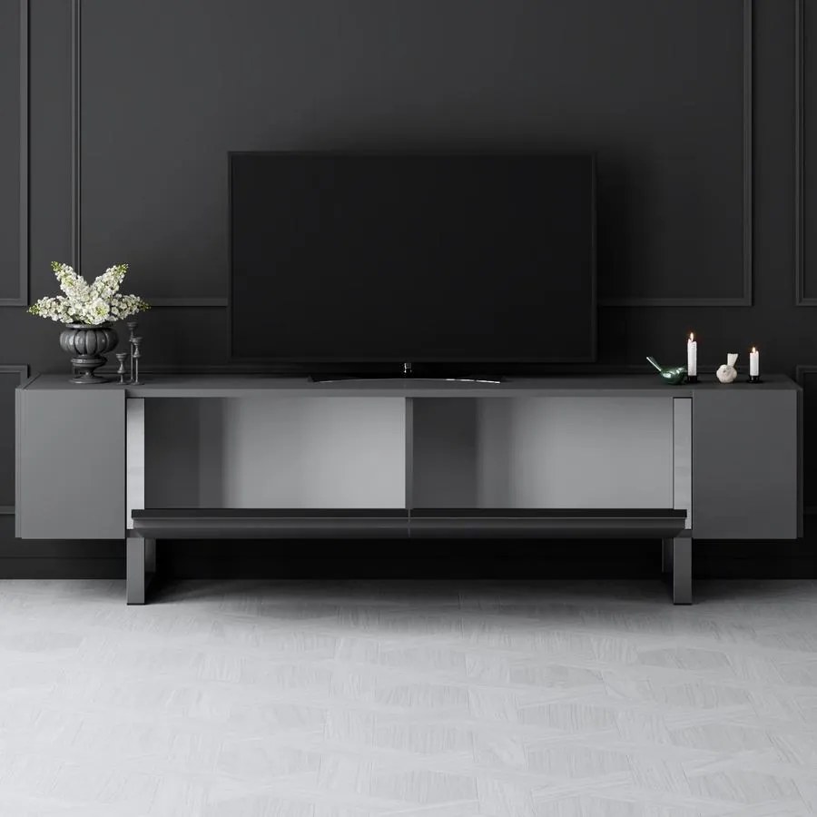 TV szekrény Yildiz - Anthracite, Silver