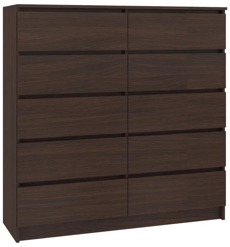 ARMARIA K160 10SZ komód, 160x121x40, fehér/magasfényű fekete