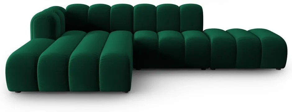 Sötétzöld sarokkanapé (bal oldali) Lupine – Micadoni Home