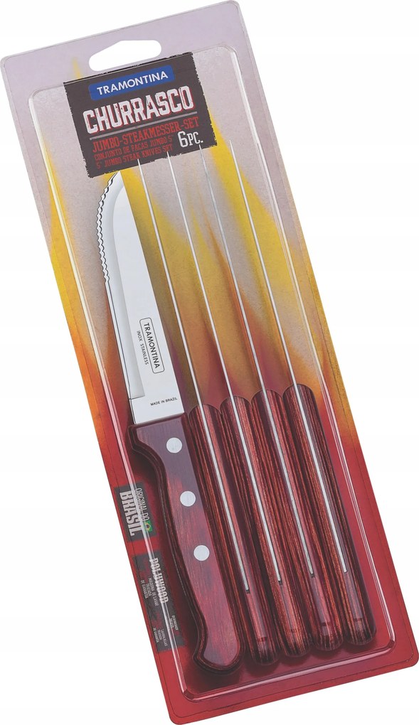 Tramontina 6x steak kés Gaucho Bordo Polywood
