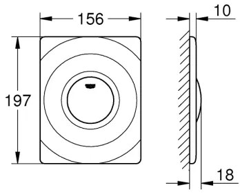 GROHE 37063SH0 - Nyomólap SURF 156 × 197 mm fehér