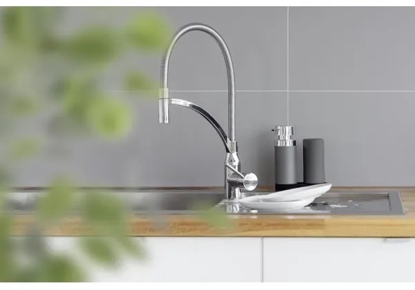 WENKO 54735100 - Mosóállomás EASY SQUEEZ-E 15x18 cm szürke/szürke