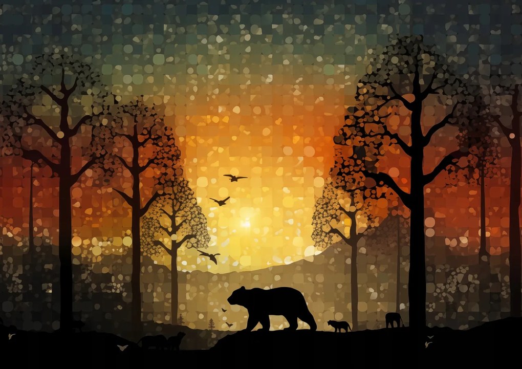 Poszter 84,1x59,4cm Nyugat a vadregényes erdőben