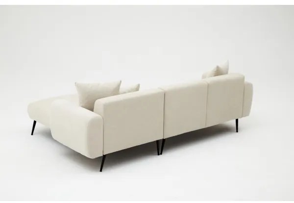 L alakú sarokülőgarnitúra PISA, krémszínű, jobb oldali