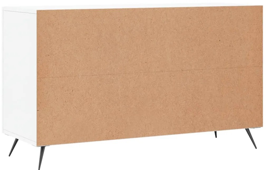 magasfényű fehér szerelt fa tálalószekrény 100 x 36 x 60 cm