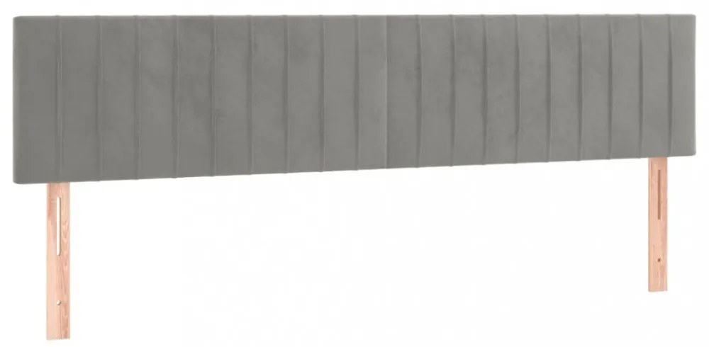 2 db világosszürke bársony fejtámla 80 x 5 x 78/88 cm