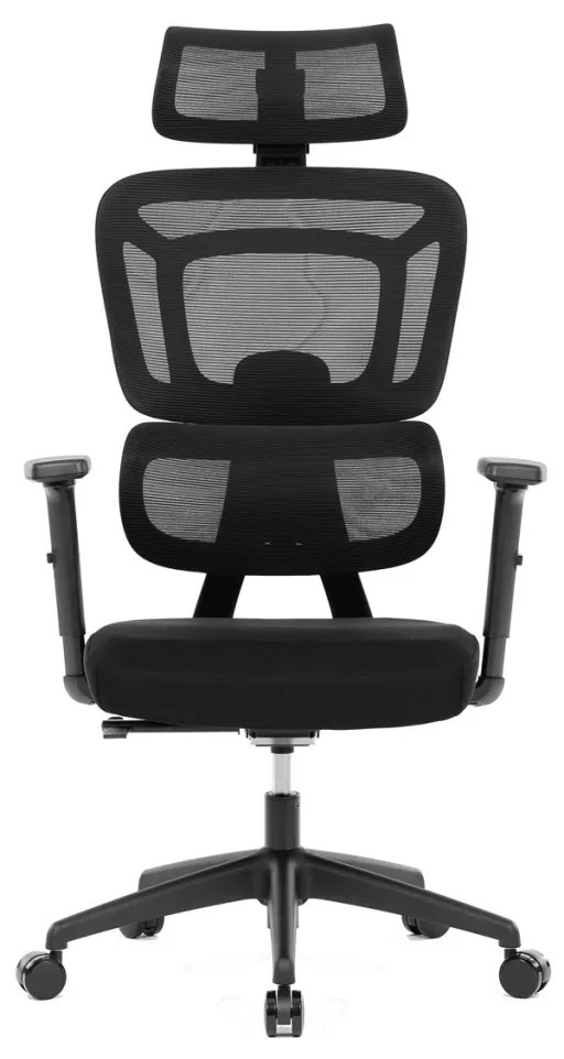 Scaun Modern De Birou Negru Cu Spătar Ergonomic Textil Aerisit Și Cotieră