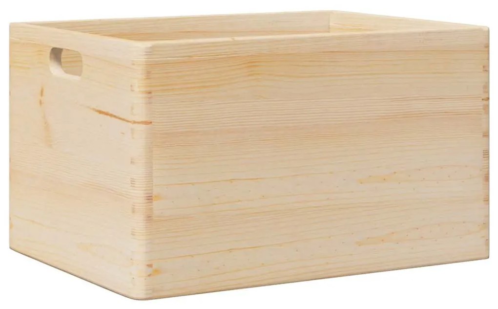 Fa doboz fogantyúkkal 40x30x23 cm tömör fa fenyő