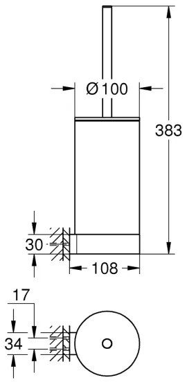 GROHE 41076000 - SELECTION WC-tisztító szett, fényes króm