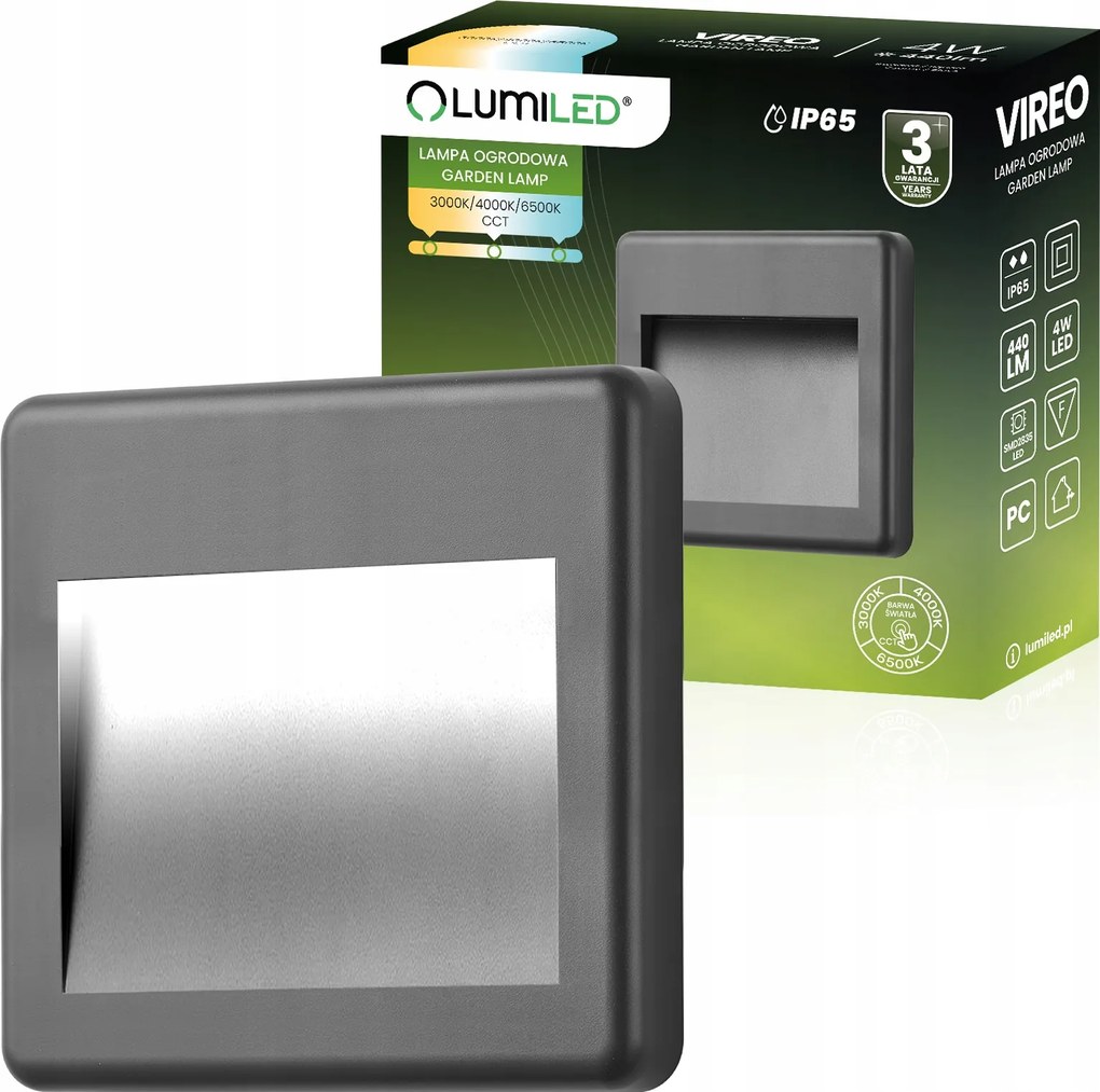 Led Kerti Lámpa Kültéri Fali Elemes 4W 3 Szín IP65