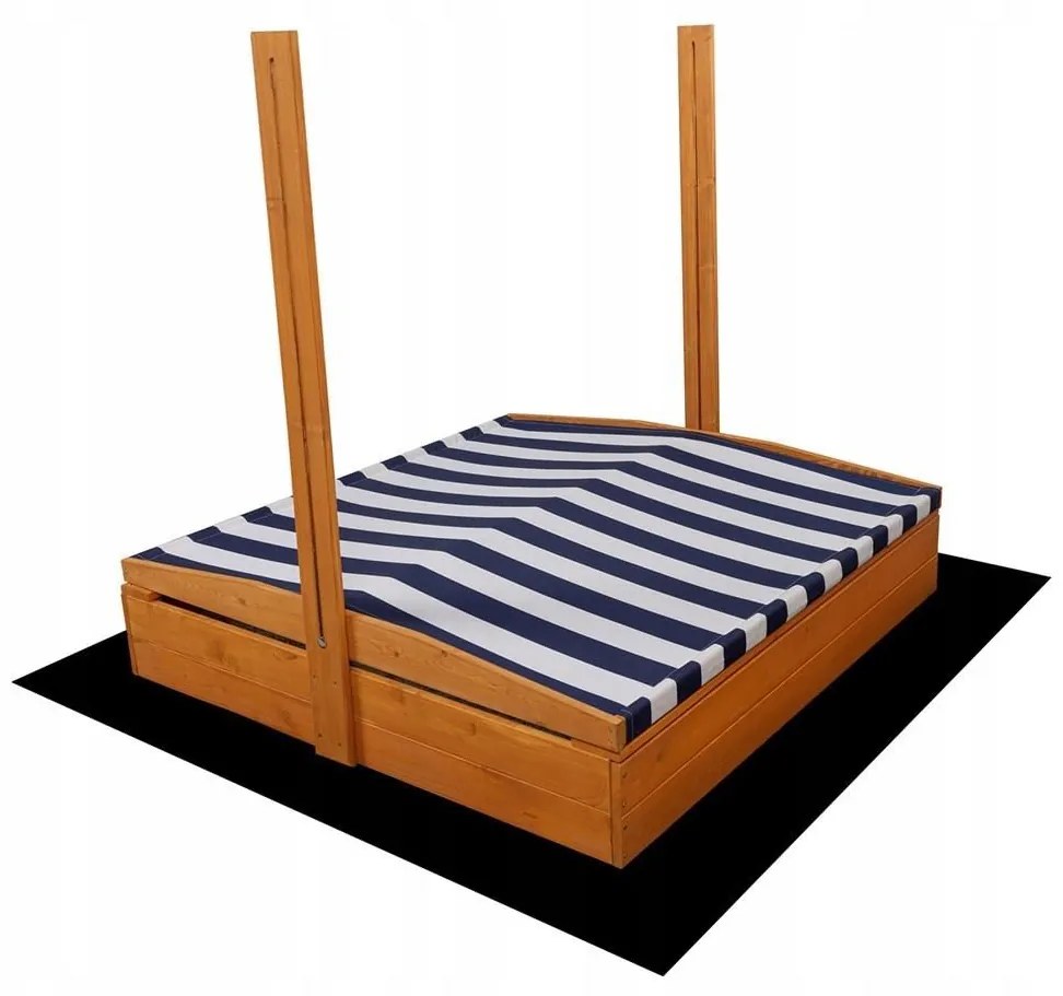 Tető a gyermek fa homokozóhoz Baby Mix 120x120 cm kék-fehér