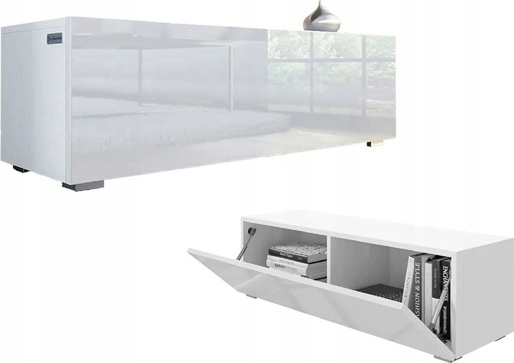 Rtv szekrény Kira 105 cm Rtv szekrény akasztós álló asztal Front fehér Mdf