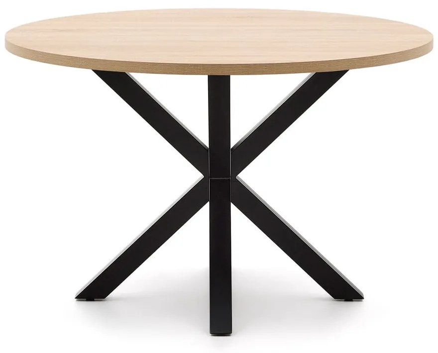 Fekete-natúr színű kerek étkezőasztal ø 120 cm Argo – Kave Home
