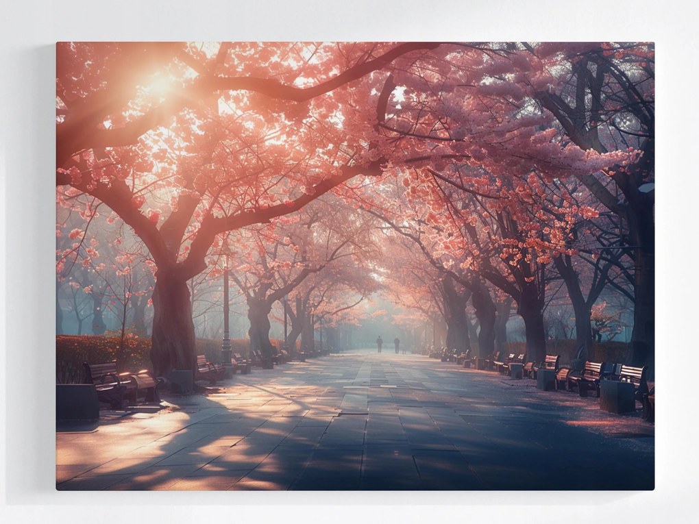 Vászonkép Canvas Kilátás Japán Park Cseresznye Fák Sikátor 100x75