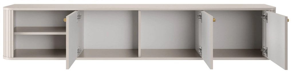 Vesper 3D függő TV-szekrény 187 cm - kasmír / arany fogantyúk
