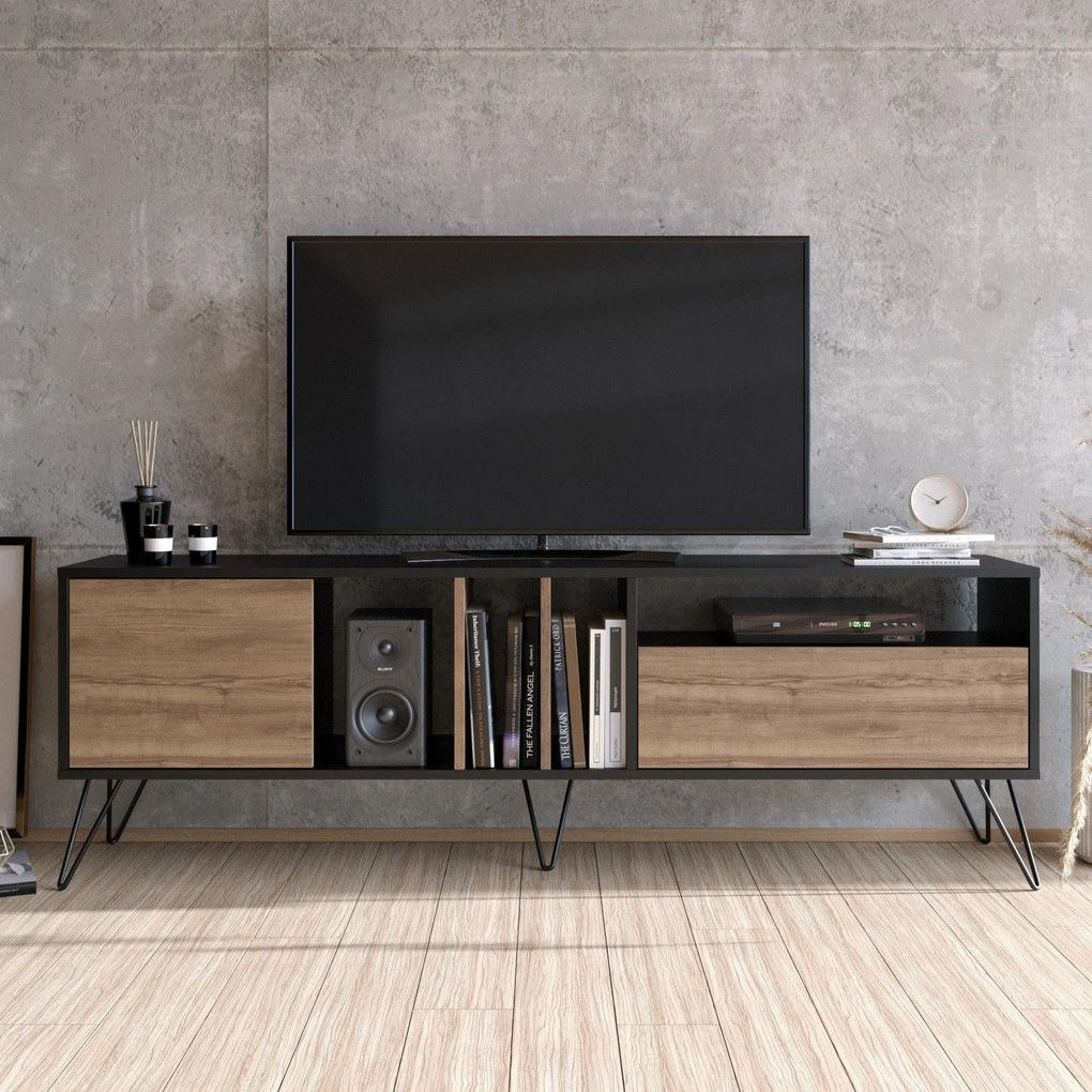TV szekrény Mistico (180) - Walnut, Black