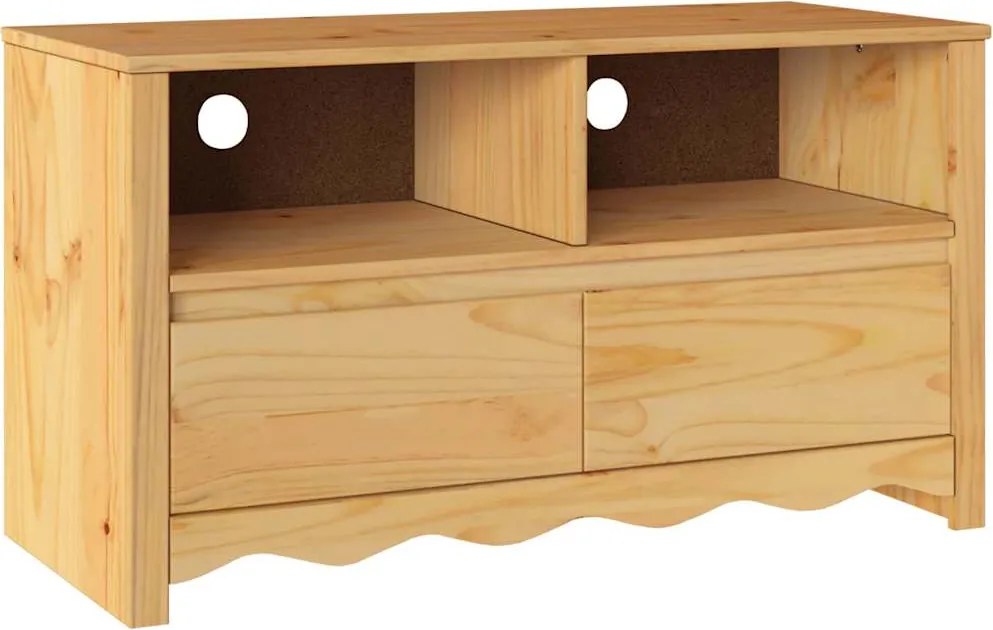 vidaXL TV Szekrény Drammen Tölgyszínű 99 x 43 x 55 cm Tömör fenyőfa