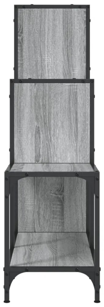 szürke sonoma szerelt fa és fém könyvszekrény 92 x 30 x 102 cm