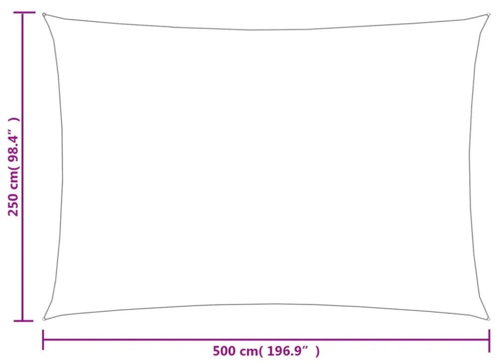 világoszöld négyszögletű HDPE napvitorla 160 g/m² 2,5x5 m