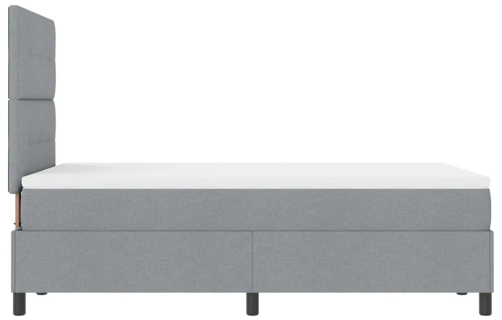 Box Spring Ágy Mattal Világosszürke 120x200 cm Szövet
