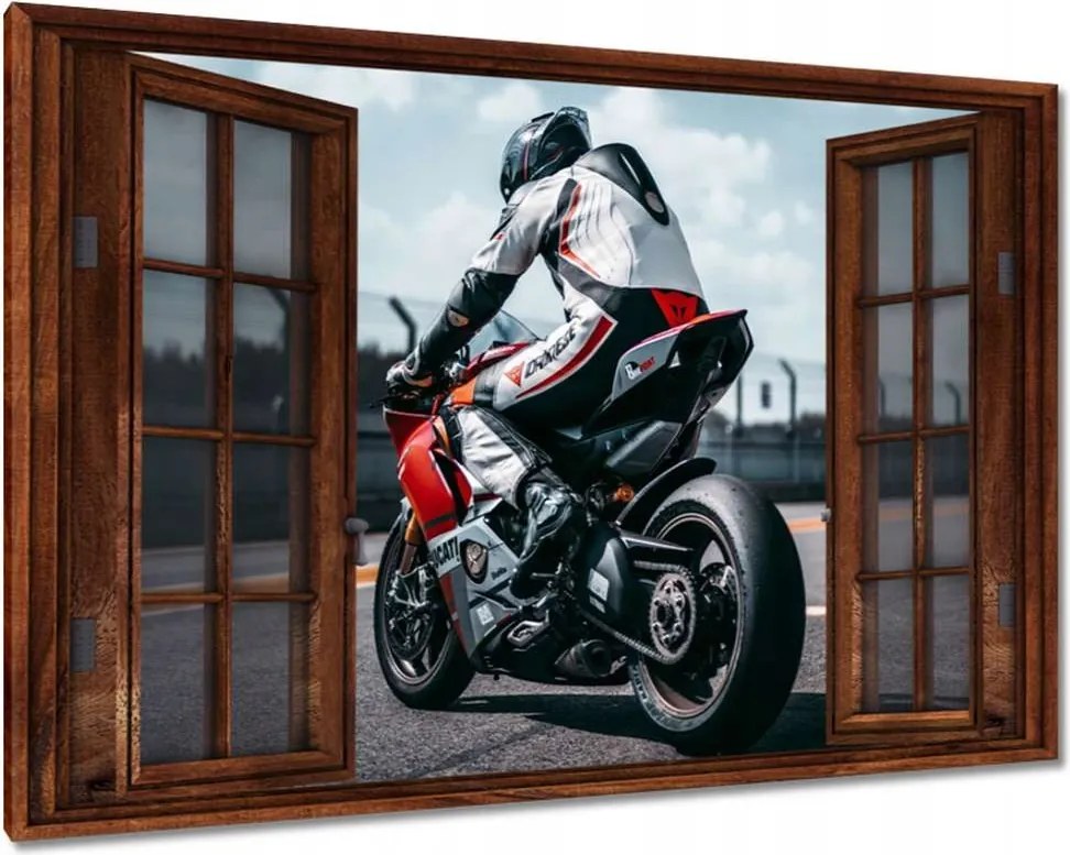 Vászonkép 60x40 Motoros a pályán