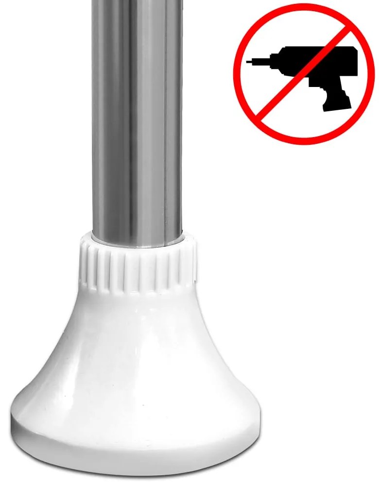 DELMO teleszkópos zuhanypolc, 92-306cm, fehér Deuba