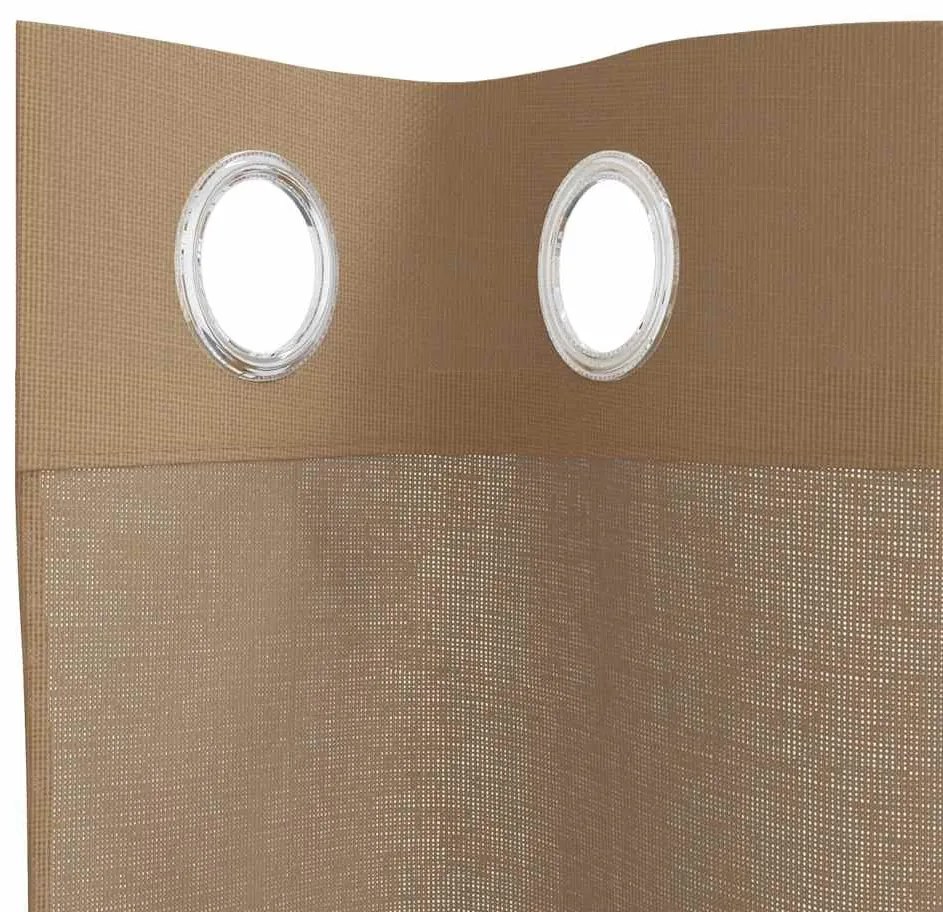 2 db világosbarna színű fátyolfüggönyök rojtokkal