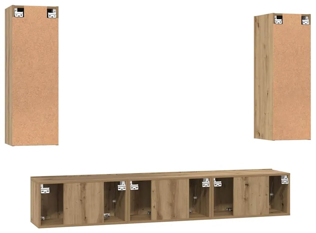 TV szekrény garnitúra 5 pcs kézműves tölgy 30.5 x 30 x 90 cm