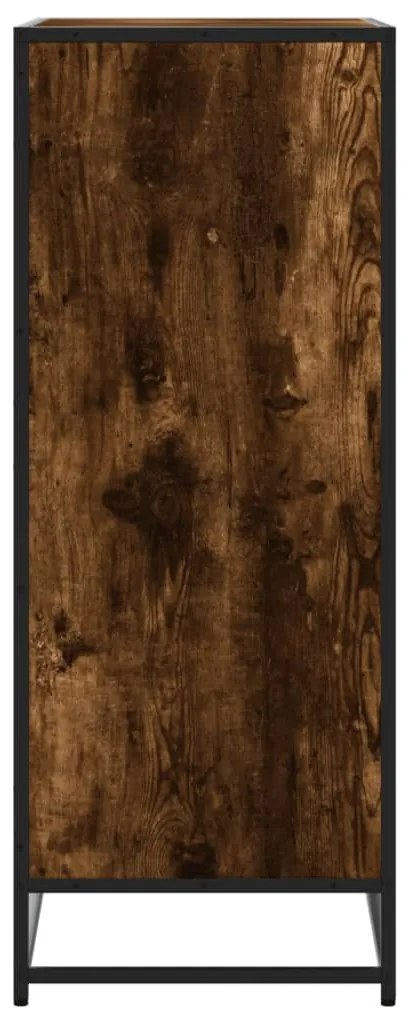 vidaXL füstös tölgy színű szerelt fa és fém cipőszekrény 75x38x97,5 cm