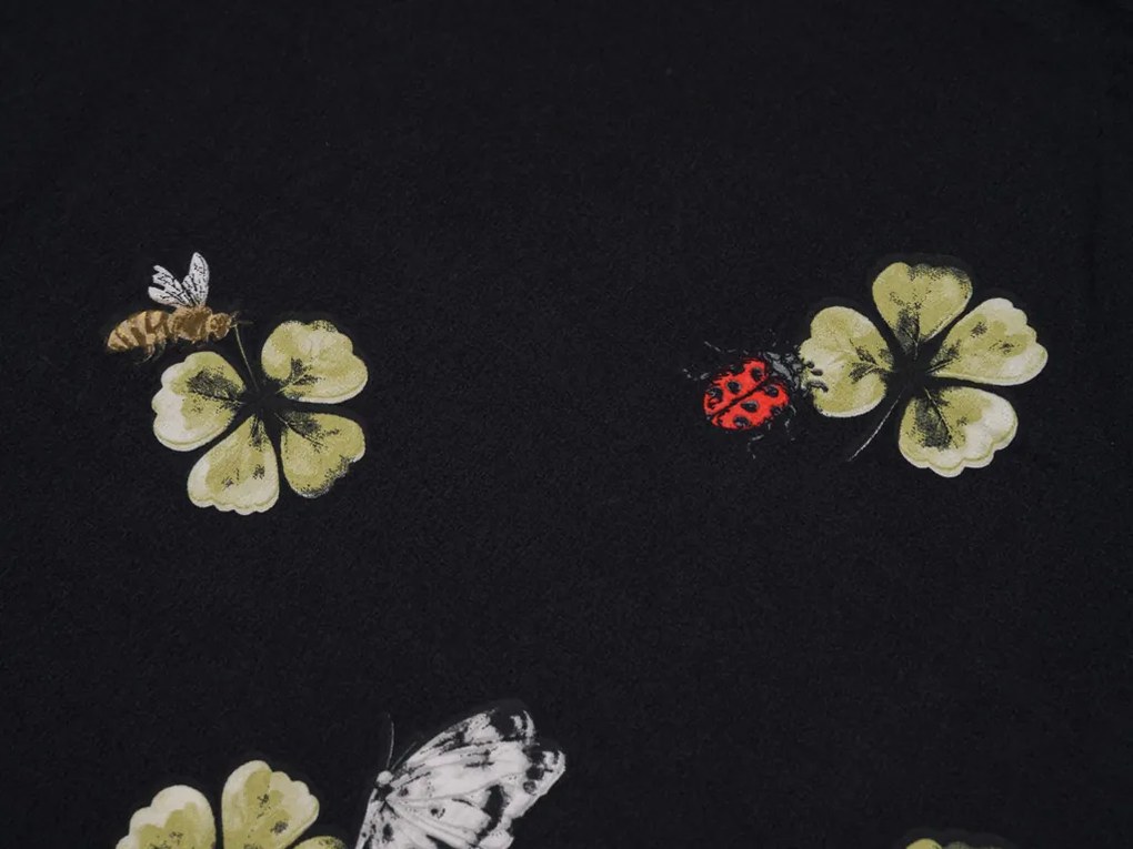 Mikroszálas ágyneműhuzat FOUR LEAF CLOVER fekete Ágyneműhuzat mérete: 70 x 90 cm | 140 x 200 cm