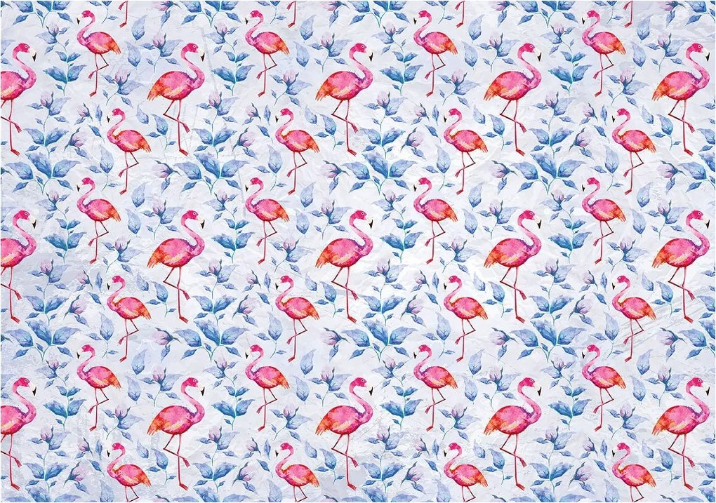 Fotótapéta Flamingók trópusi levelek 368x254 elegáns a nappaliba +ragasztó