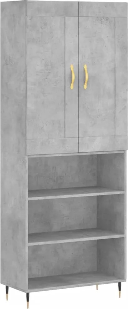 vidaXL betonszürke szerelt fa magasszekrény 69,5 x 34 x 180 cm